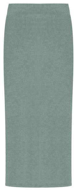 Women's Ribbed Knit Side Slit Elastic Waist Maxi Skirt