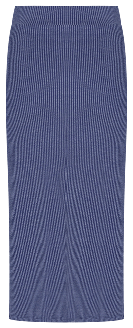 Women's Ribbed Knit Side Slit Elastic Waist Maxi Skirt