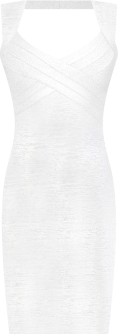 Women's V-Neck Sleeveless Foiled Bandage Knit Dress