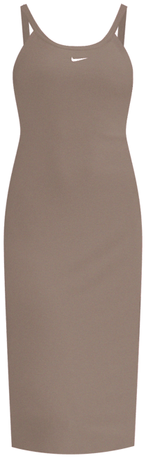Nike Sportswear Chill Knit Vestido de tirantes de tela de minicanalé ajustado para mujer