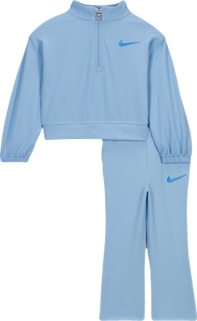 Nike Game, Swoosh, Match! Baby Quarter-Zip Ribbed Top and Leggings Set