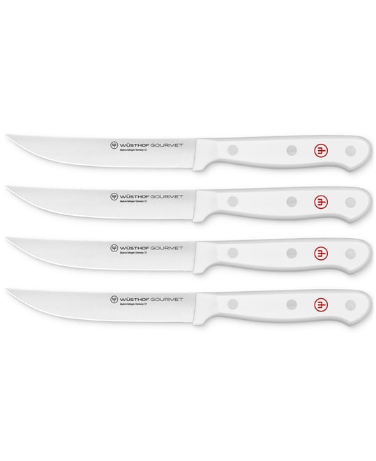 Gourmet White 4-Pc. Steel Steak Knife Set