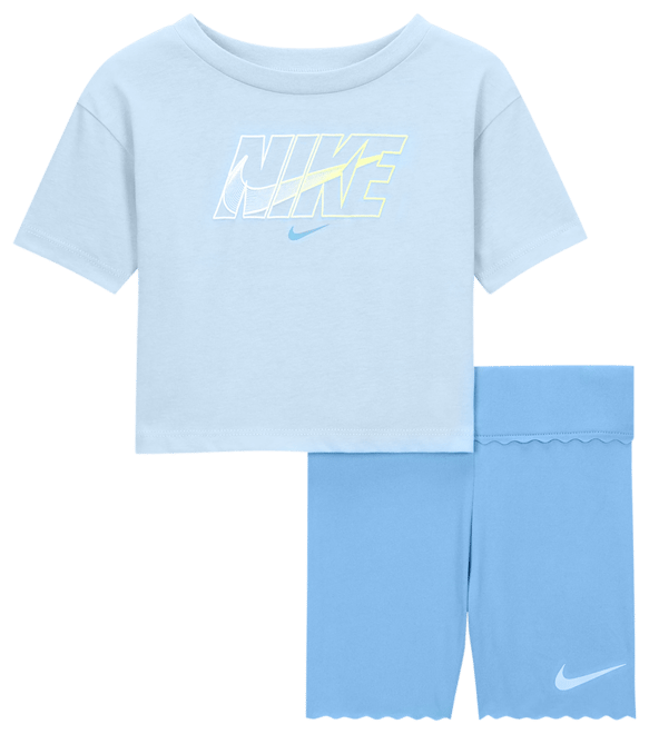 Nike Dri-FIT Swoosh Motion Little Kids' 2-Piece Bike Shorts Set