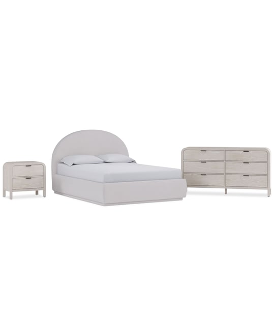 Lunare 3-Pc. Bedroom Set (Queen Bed, Dresser & Nightstand)