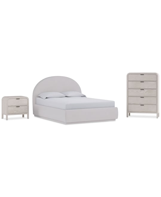 Lunare 3-Pc. Bedroom Set (Queen Bed, Chest & Nightstand)