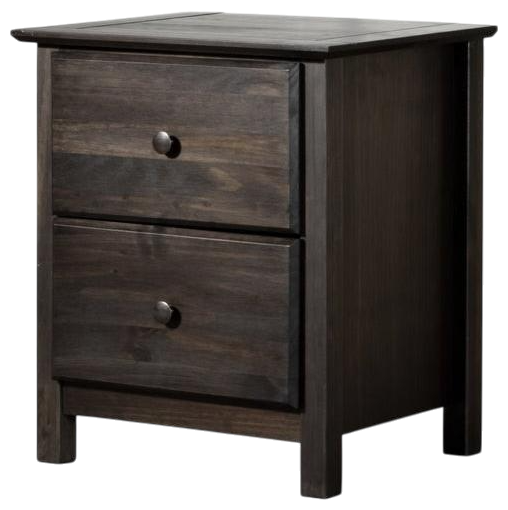 Solid Wood Nightstand with 2 Drawers – Farmhouse Style Bedroom Storage Table with Rustic Finish
