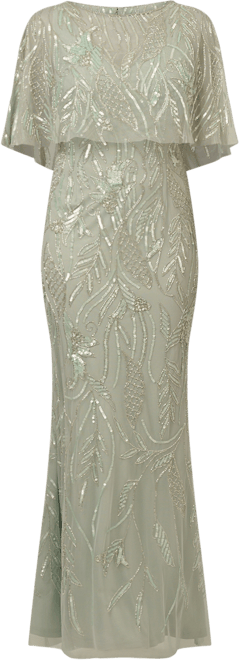 long formal dress plus size Plus Size Sequin Whoelsale Evening Gowns Floral Short Sleeves main image 0