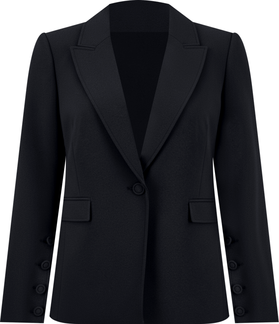 Plus Size Long-Sleeve One-Button Blazer