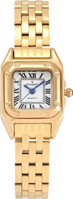 Womens 20x22mm Gold-Tone Panther Link Bracelet Watch