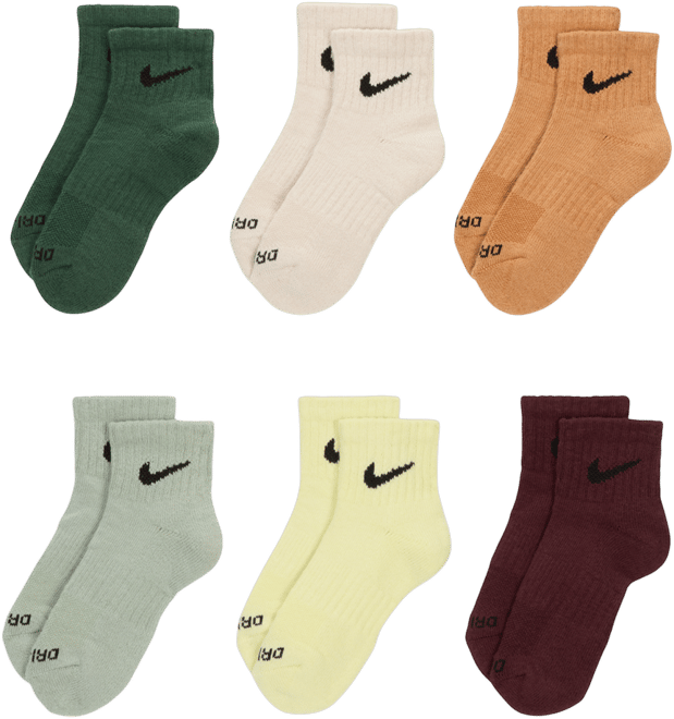 Nike Dri-FIT Performance Basics Little Kids' Quarter Socks (6 Pairs)