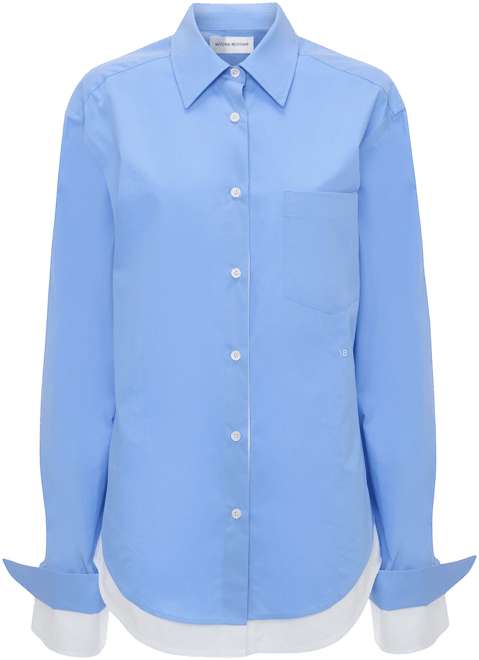 Relaxed Double-Layer Shirt In Oxford Blue