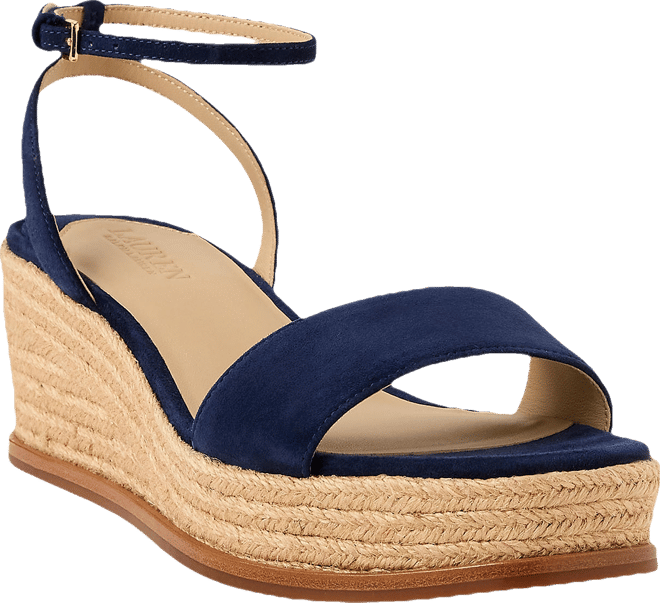 Lauren Ralph Lauren レオナ プラットフォーム ウェッジサンダル Amazon.com | Lauren Ralph Lauren Leona Suede Espadrille
