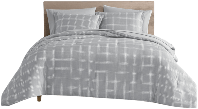 Grid Plaid Reversible 7-Pc. Comforter Set, King