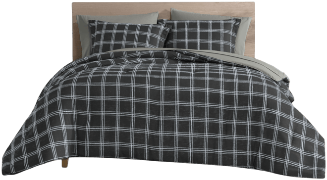Grid Plaid Reversible 7-Pc. Comforter Set, King