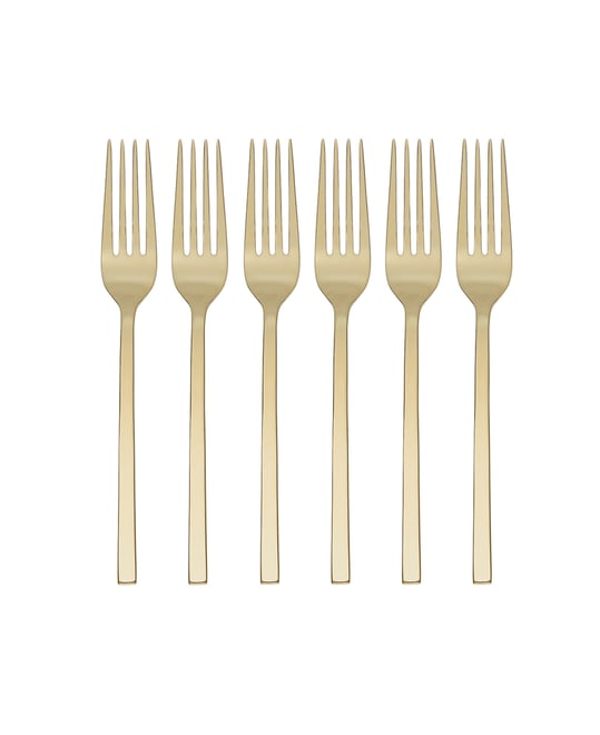 Allay Champagne Set of 6 Everyday Flatware Dinner Forks