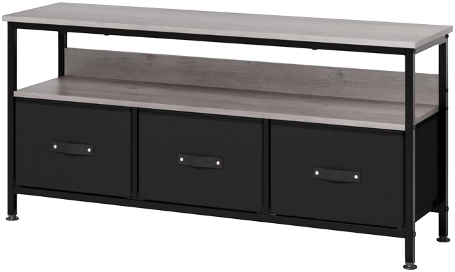 TrailBlaze Dresser Tv Stand for Bedroom, 47.2" Tv Console with 3 Drawers Entertainment Center with Open Shelf Modern Television Table Center Me