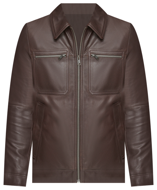 Men's Halen Pebbled Leather Trucker Jacket