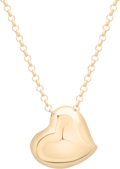 Polished Heart 18" Pendant Necklace in Gold Vermeil, Exclusively at Macy's