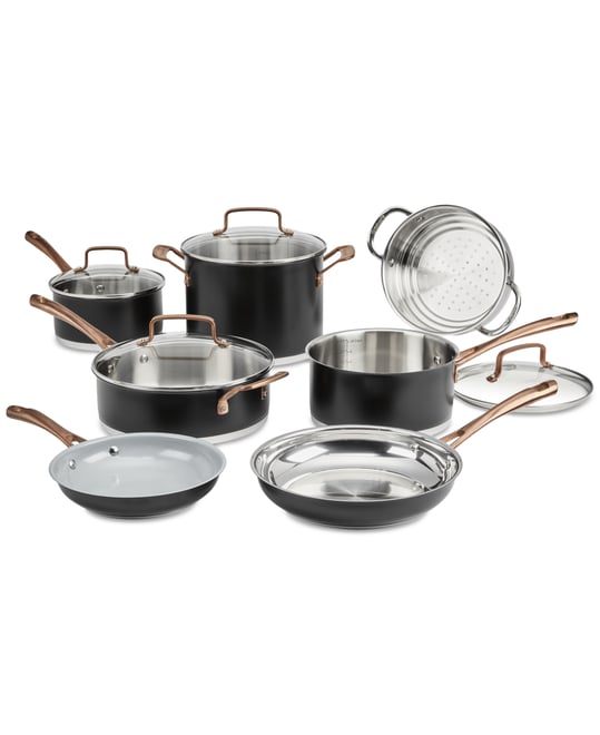 Matte Black Elegance 11-Pc. Cookware Set