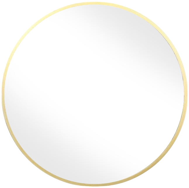 Round Mirror, 36 Inch Circle Mirror, Hd Eco-Friendly Gold Circle Mirror Metal Frame, Round Vanity Wall Mounted Mirrors for Entryway, Hallway, L