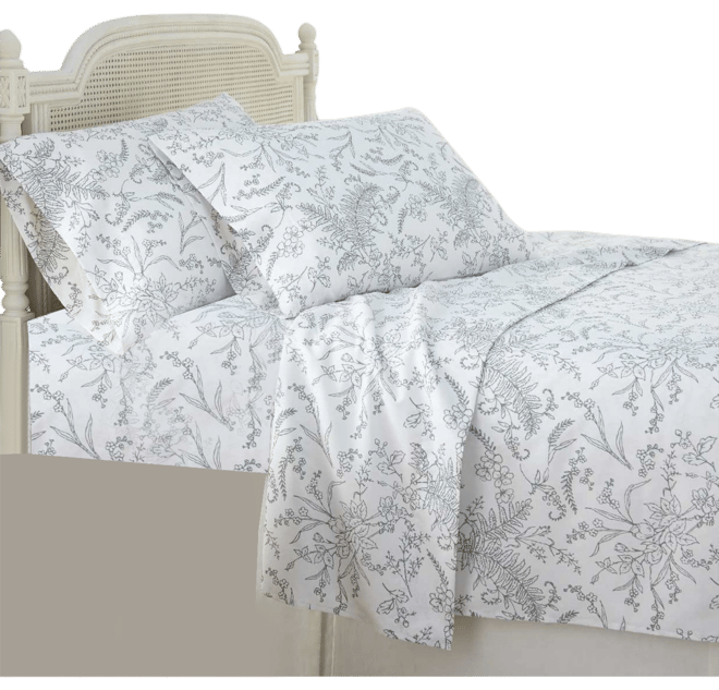 Ultra-Soft Floral or Solid 4-Pc. Sheet Set, California King