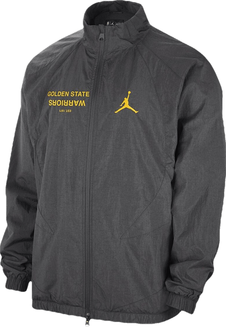Men's Gray Golden State Warriors Courtside Statement Edition Jumpman Jam Full-Zip Jacket