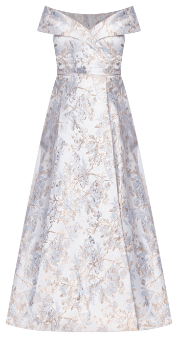 Women's Sweetheart-Neck Metallic-Jacquard Ball Gown