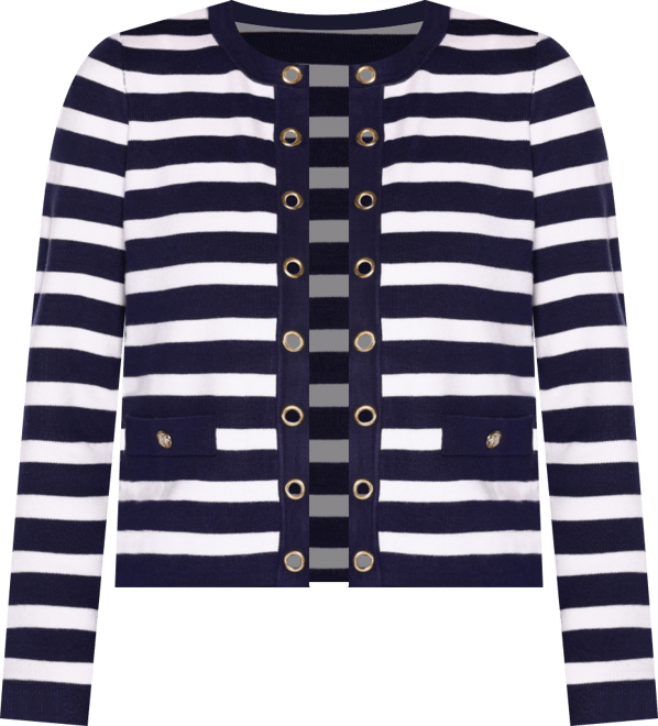 Women's Black Label Nautical Stripe Open-Front Cardigan Sweater