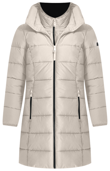 Women's Bibbed Hooded Zip-Front Puffer Coat