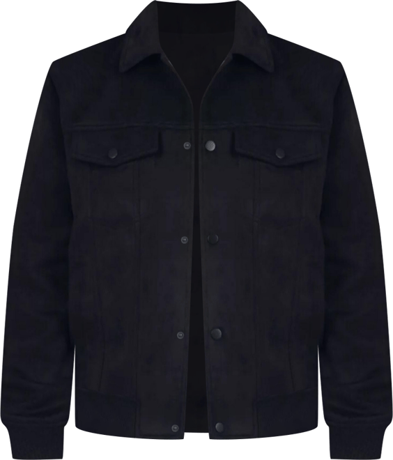 Men's Blake Suede Bomber Jacket – Lightweight Slim Fit Casual Softshell Coat with 5 Pockets