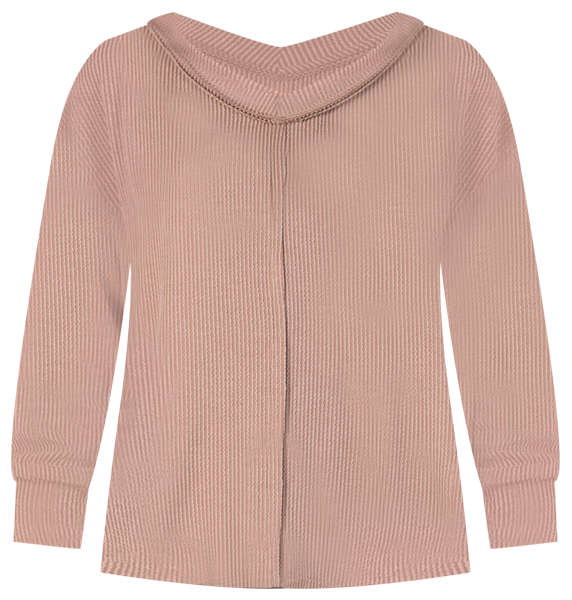 Women's Relaxed Fit Ribbed Knit V Neck Sweater Top