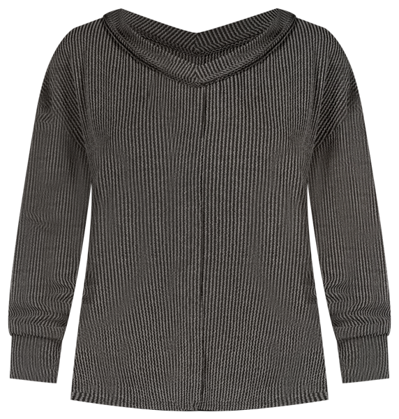 Women's Relaxed Fit Ribbed Knit V Neck Sweater Top