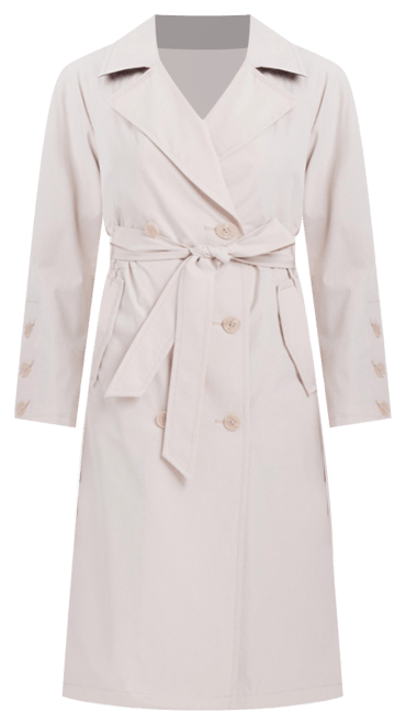 Women's Long Double-Breasted Trench Coat
