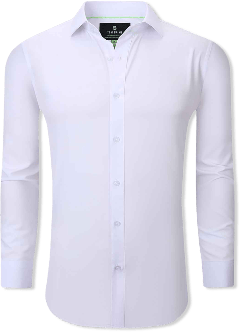 Men Slim Fit Four Way Stretch Solid Dress Shirt