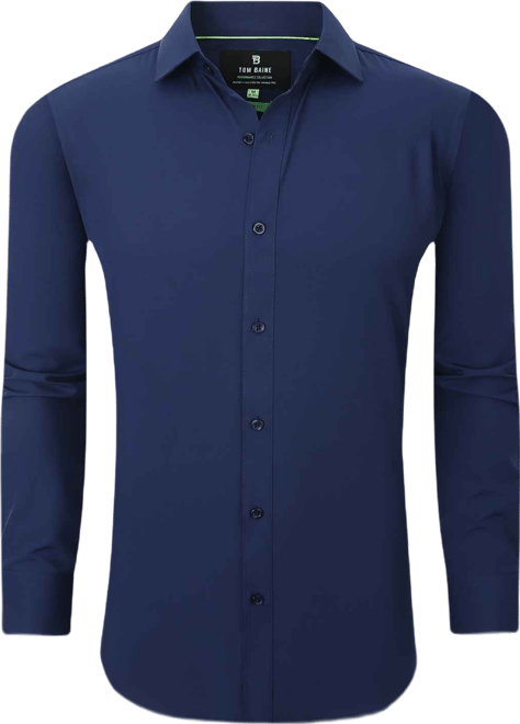 Men Slim Fit Four Way Stretch Solid Dress Shirt