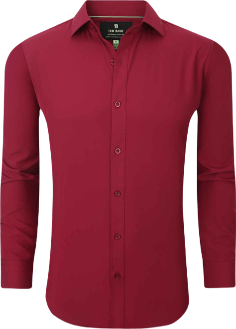 Men Slim Fit Four Way Stretch Solid Dress Shirt