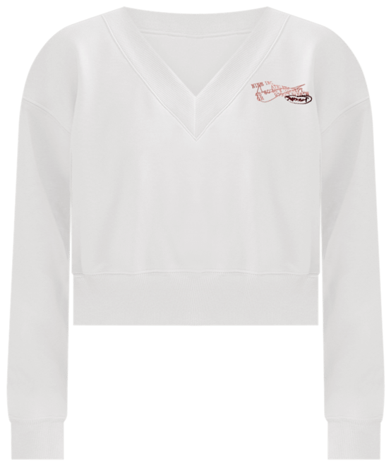 Nike Sportswear Phoenix Fleece เสื้อเอวลอยคอวีขนาดโอเวอร์ไซส์ผู้หญิง