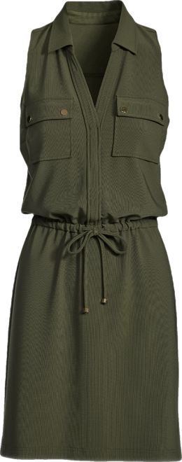 Beyond Travel Chic Drawstring Utility Dress - Olive Night Green | Boston  Proper