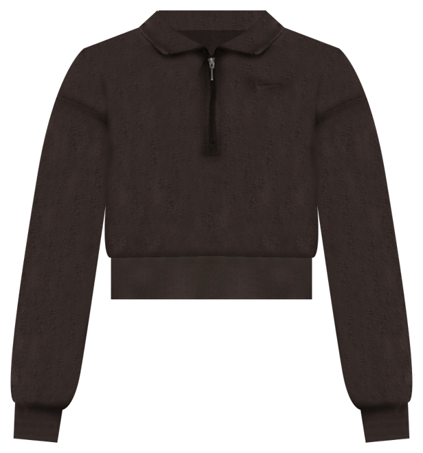 Nike Sportswear Phoenix Plush Kort, mjuk sweatshirt i fleece med kvartslång dragkedja för kvinnor