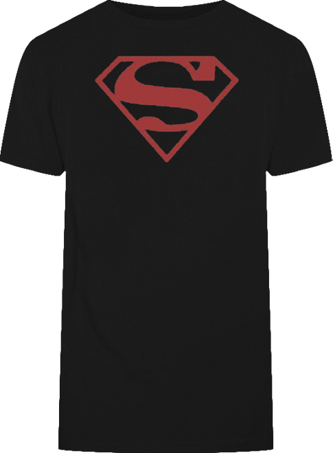 Mens Red On Black Shield Short Sleeve Adult Tee / T-Shirt