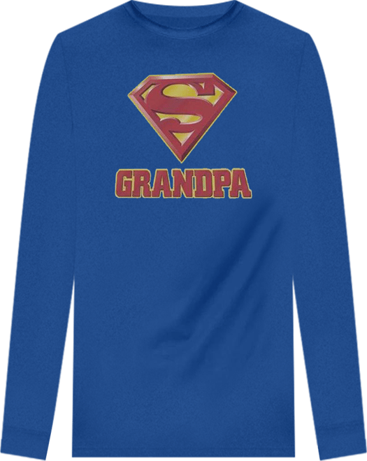 Mens Super Grandpa Long Sleeve Adult Tee / T-Shirt