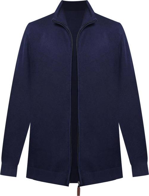 Men's Full Zip Mock Neck Sweater