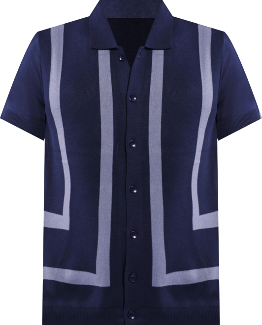 Men's Jacquard Short Sleeve Sweater Polo