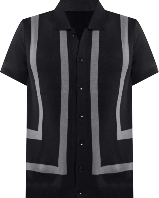 Men's Jacquard Short Sleeve Sweater Polo