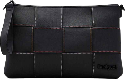 Women's Braided crossbody bag M with topstitching