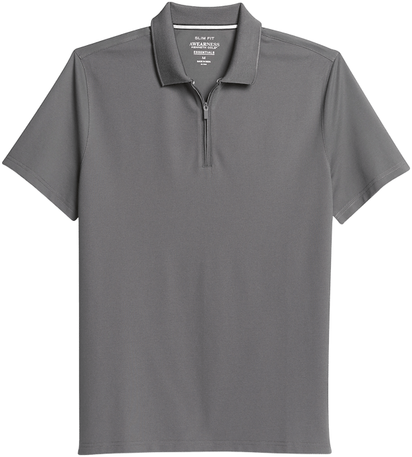 Awearness Kenneth Cole Slim Fit Performance Tech Zip Polo