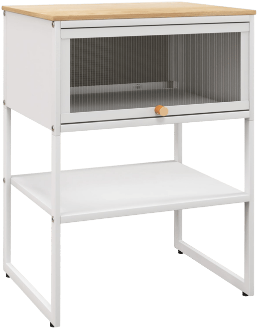 Nightstand with Flip up Door Storage Shelf