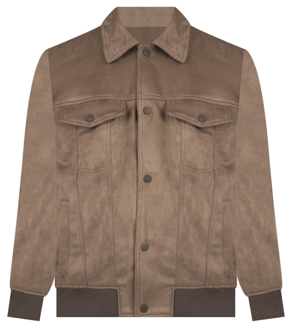 Men's Blake Suede Bomber Jacket – Lightweight Slim Fit Casual Softshell Coat with 5 Pockets