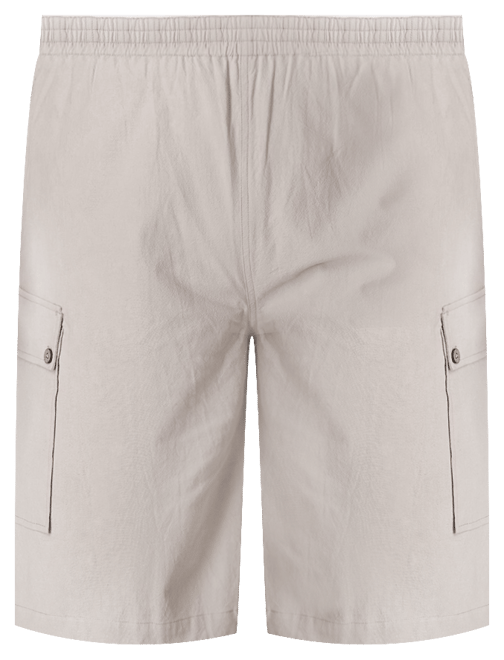 Big & Tall Full Elastic Waist Gauze Cargo Shorts