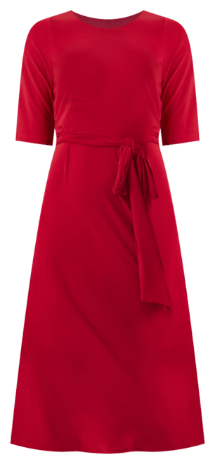 Women's Tie-Waist Short-Sleeve Fit & Flare Dress